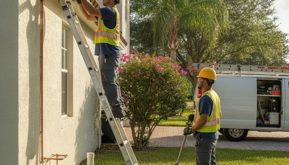 Bradenton, FL plumber repairing a residential pipe for fast plumbing service