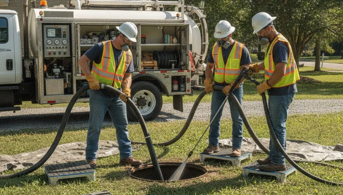 Bradenton, FL plumber cleaning septic tank for reliable home plumbing maintenance